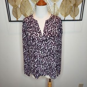 Rebecca Taylor Leopard Silk Shirt, Size 6